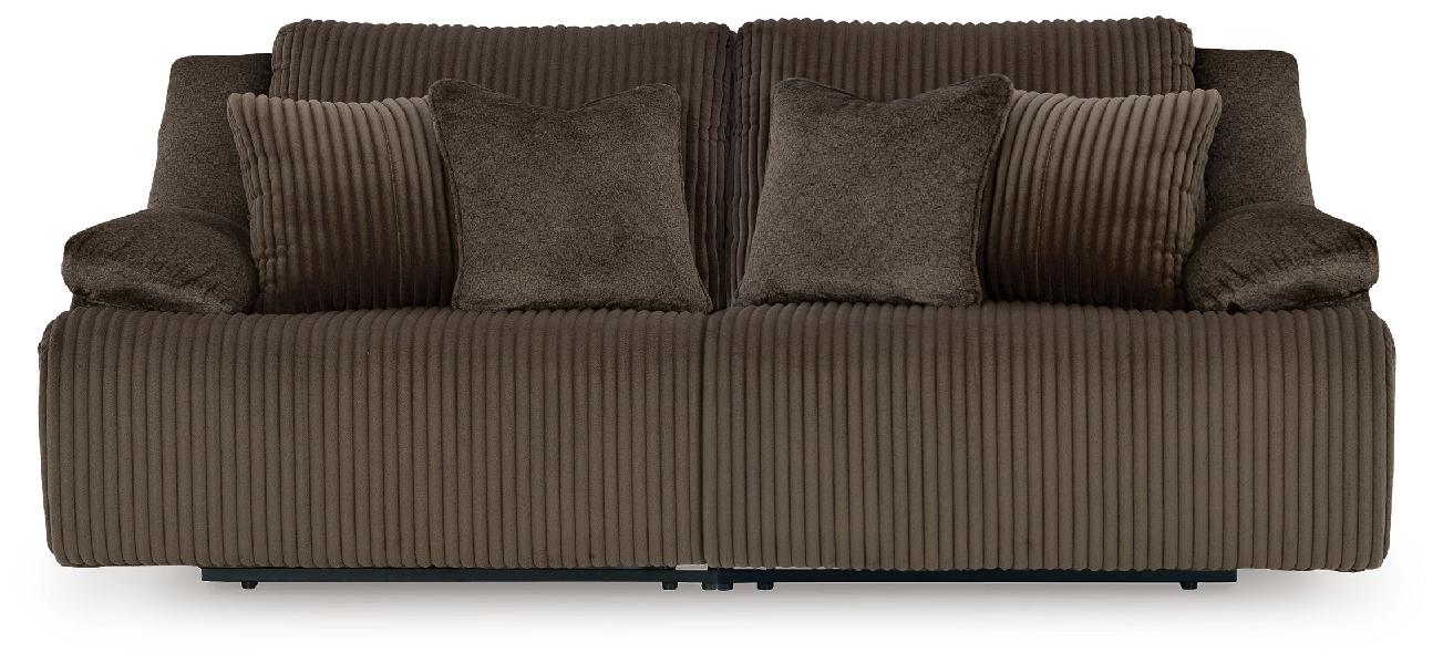 Image of Top Tier - 2-Piece Reclining Sectional Loveseat - Chocolate