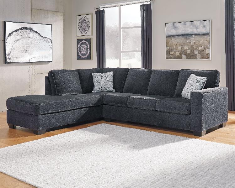Image of Altari - Left Arm Facing Corner Chaise With Sleeper 2 Pc Sectional - Slate
