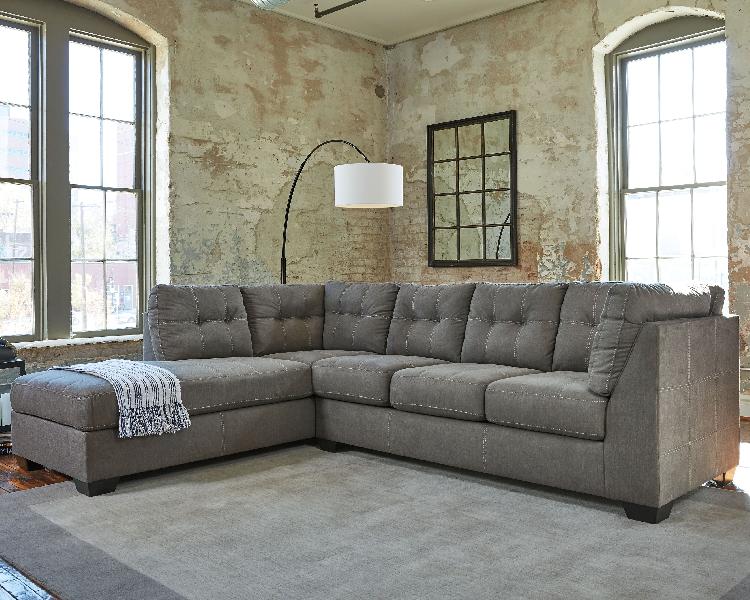 Image of Pitkin - Left Arm Facing Corner Chaise 2 Pc Sectional - Slate