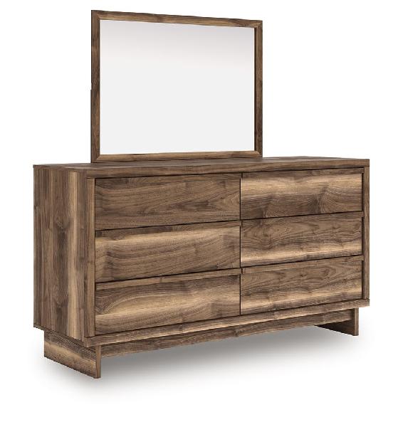 Image of Chirason - Six Drawer Dresser And Mirror - Brown