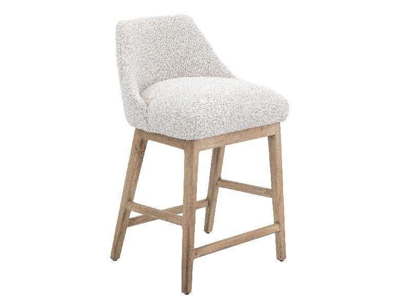 Image of Emma - Upholstered Barstool - Light Cream