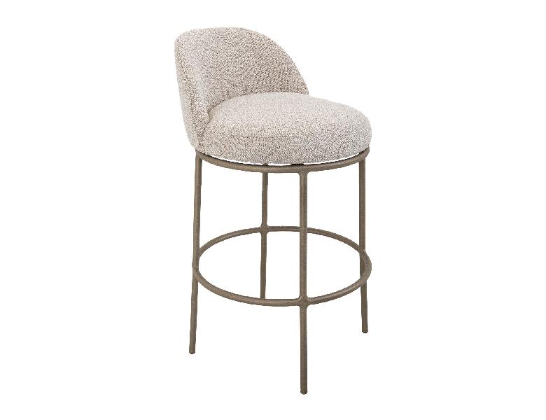 Image of Snow - Upholstered Barstool - Light Cream