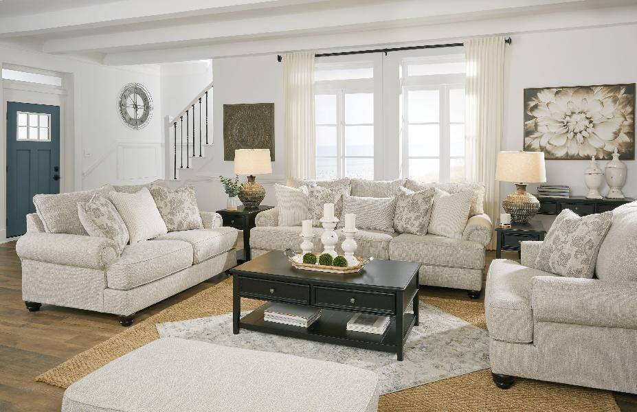 Image of Asanti - 4 Pc. - Sofa, Loveseat, Chair and a Half, Ottoman - Fog