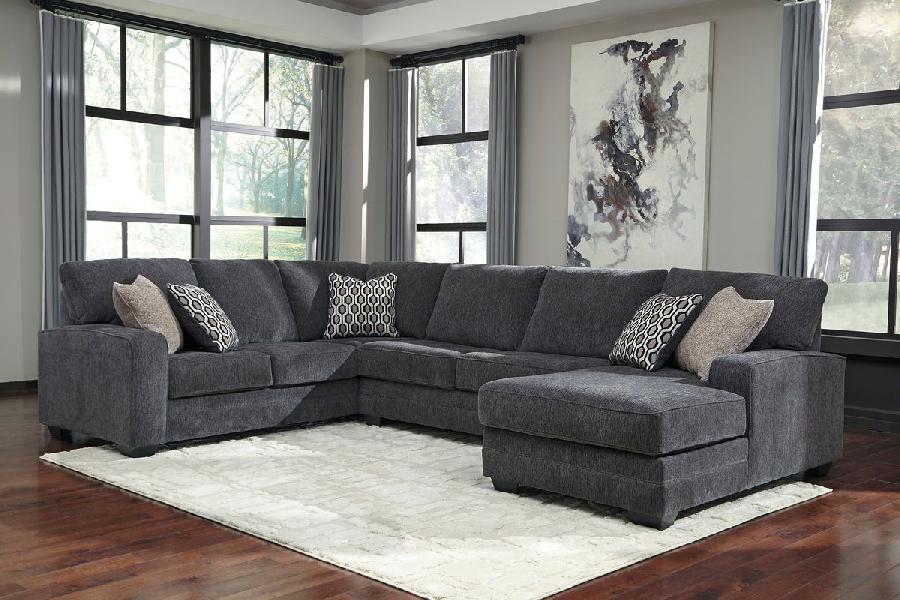 Image of Tracling - Right Arm Facing Corner Chaise 3 Pc Sectional - Slate