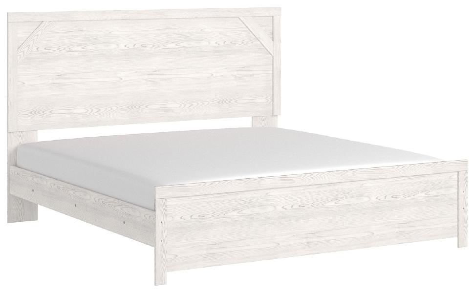 Image of Gerridan - King Panel Bed - White / Gray