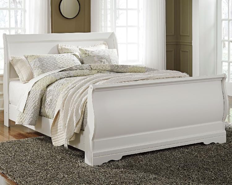 Image of Anarasia - Queen Sleigh Bed - White