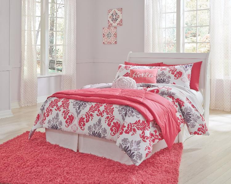 Image of Anarasia - Full Sleigh Headboard with Bolt on Bed Frame - White