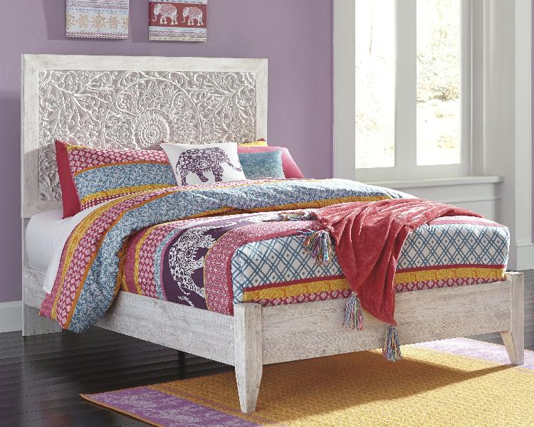 Image of Paxberry - Full Panel Bed - Whitewash