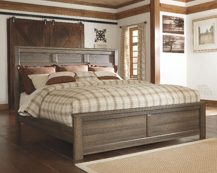 Image of Juararo - California King Panel Bed - Dark Brown