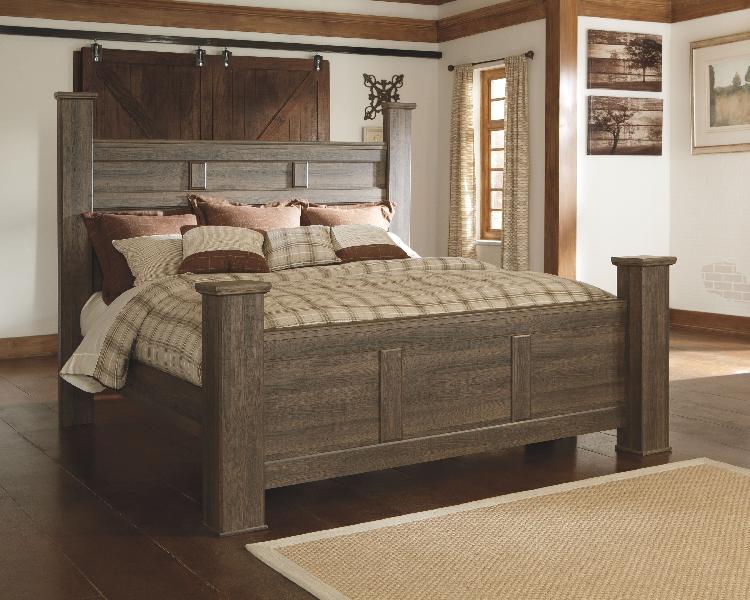 Image of Juararo - King Poster Bed - Dark Brown