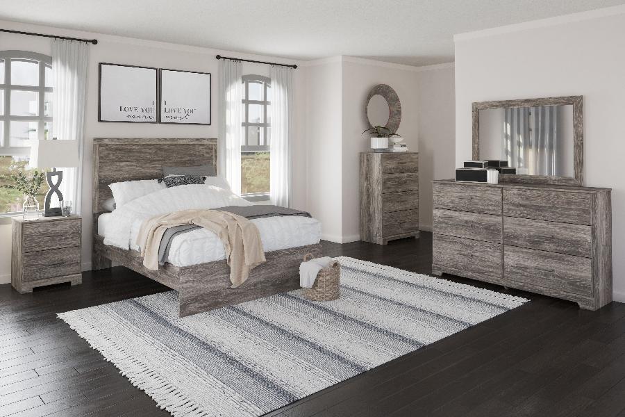 Image of Ralinksi - 6 Pc. - Dresser, Mirror, Full Panel Bed, 2 Nightstands - Gray