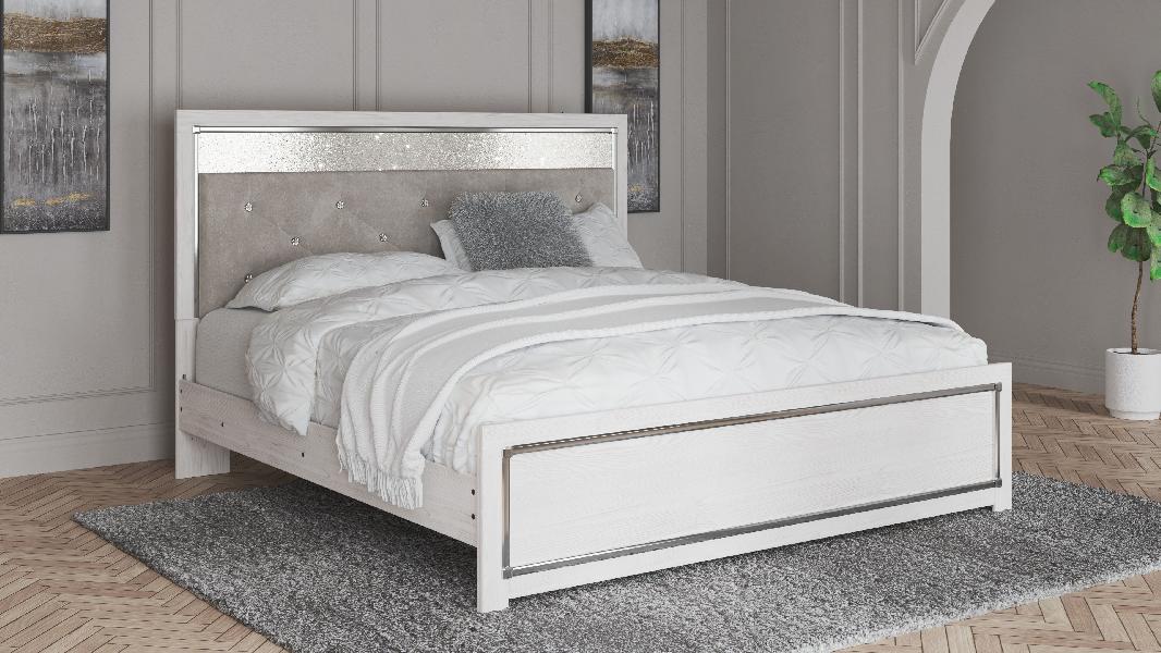 Image of Altyra - King Panel Bed - White