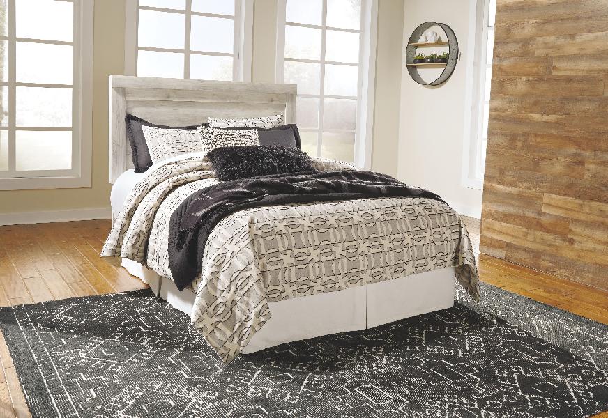 Image of Bellaby - King Panel Headboard with Bolt on Metal Frame - Whitewash