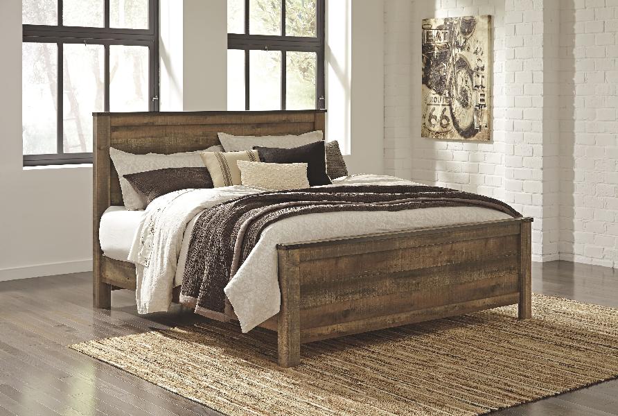 Image of Trinell - King Panel Bed - Brown