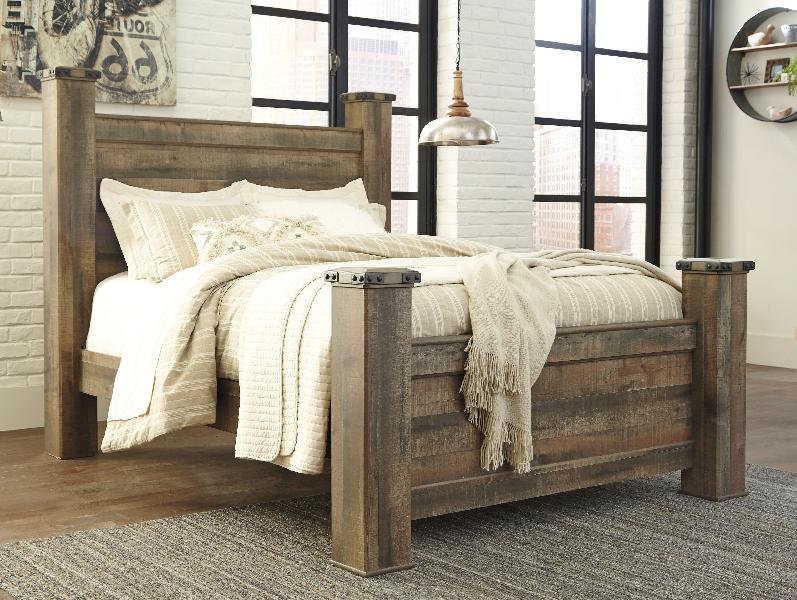 Image of Trinell - Queen Poster Bed - Brown