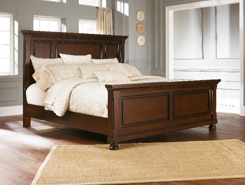 Image of Porter - California King Panel Bed - Rustic Brown
