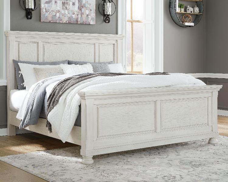 Image of Robbinsdale - King Panel Bed - Antique White