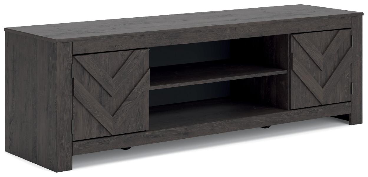 Image of Cayboni - LG TV Stand With Fireplace Option - Black