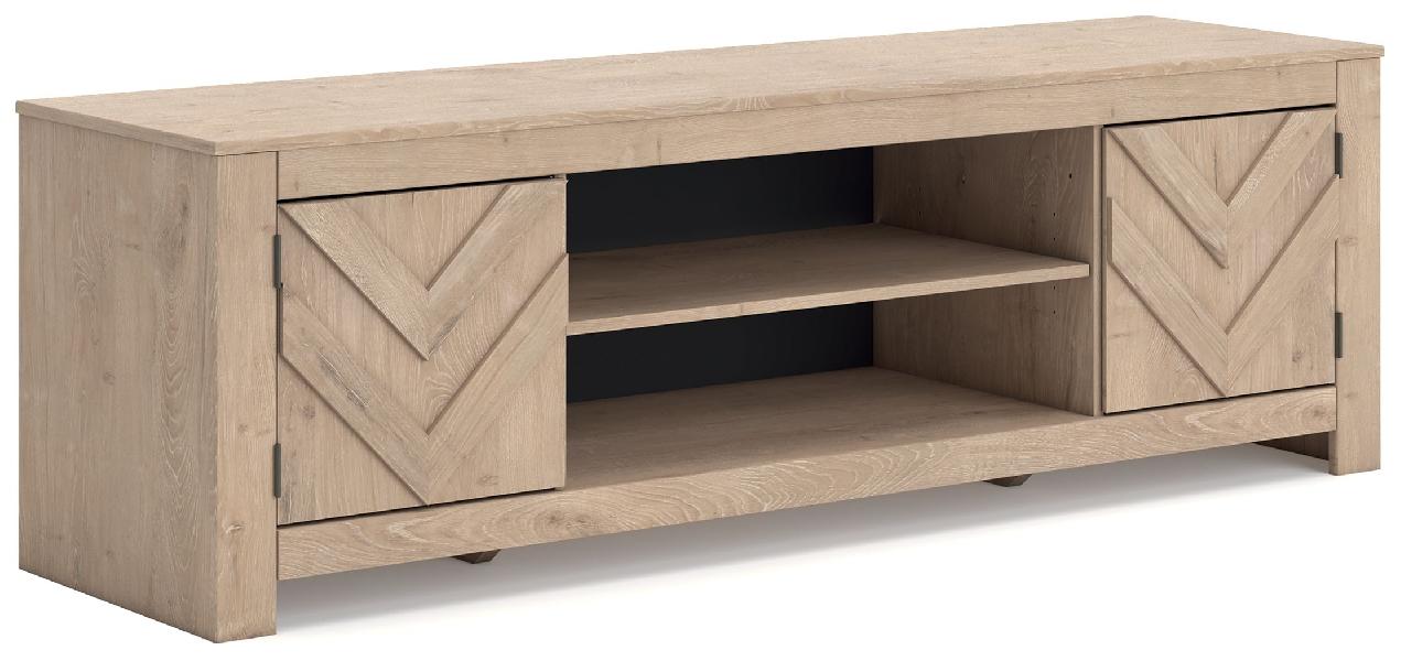 Image of Cayboni - LG TV Stand With Fireplace Option - Tan