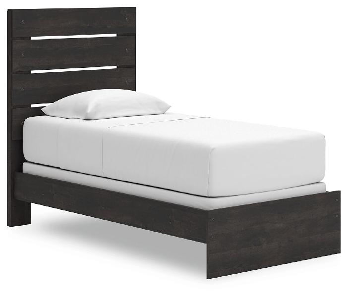 Image of Hollivern - Twin Panel Bed - Dark Gray