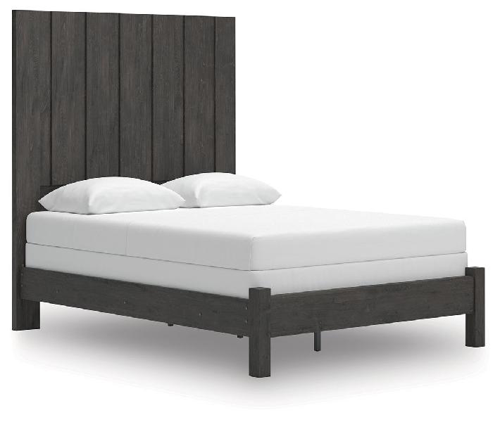 Image of Fraluna - Queen Panel Bed - Charcoal