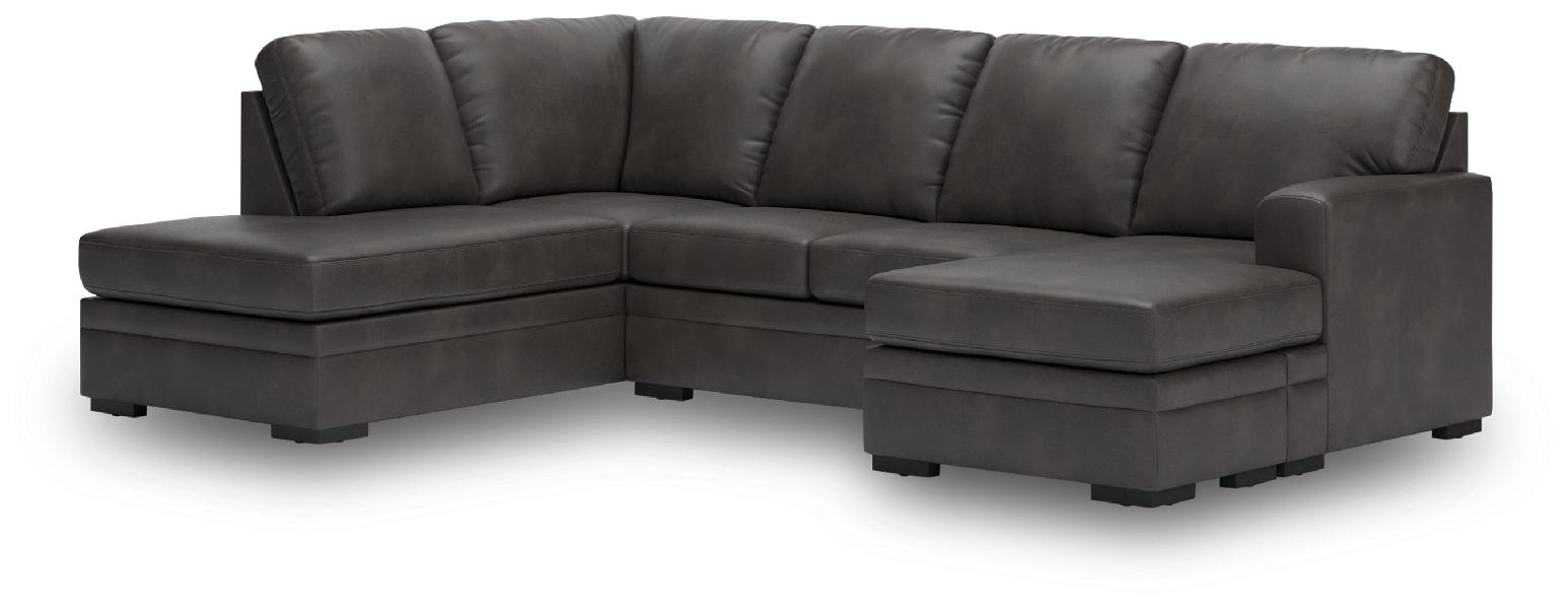 Image of Lofton-Pike - 2-Piece Sectional With LAF Corner Chaise - Shadow
