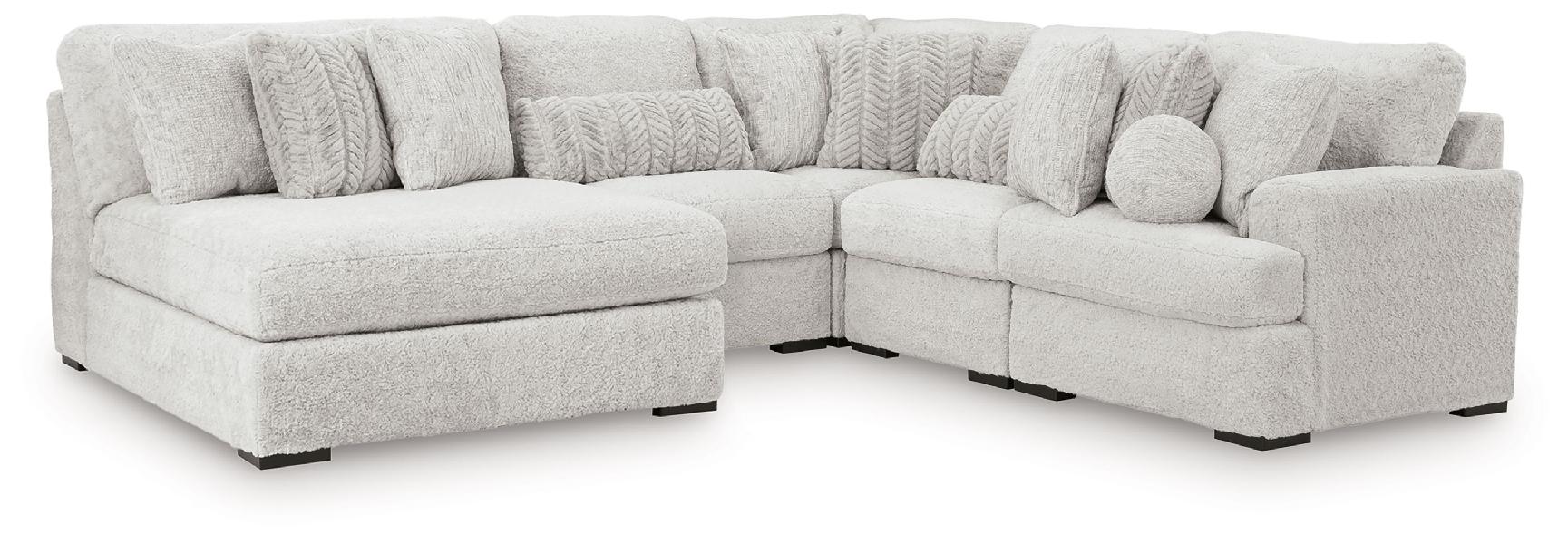 Image of Cuddle Plush - 5-Piece Sectional With Armless Chaise And RAF Corner Chair - Arctic