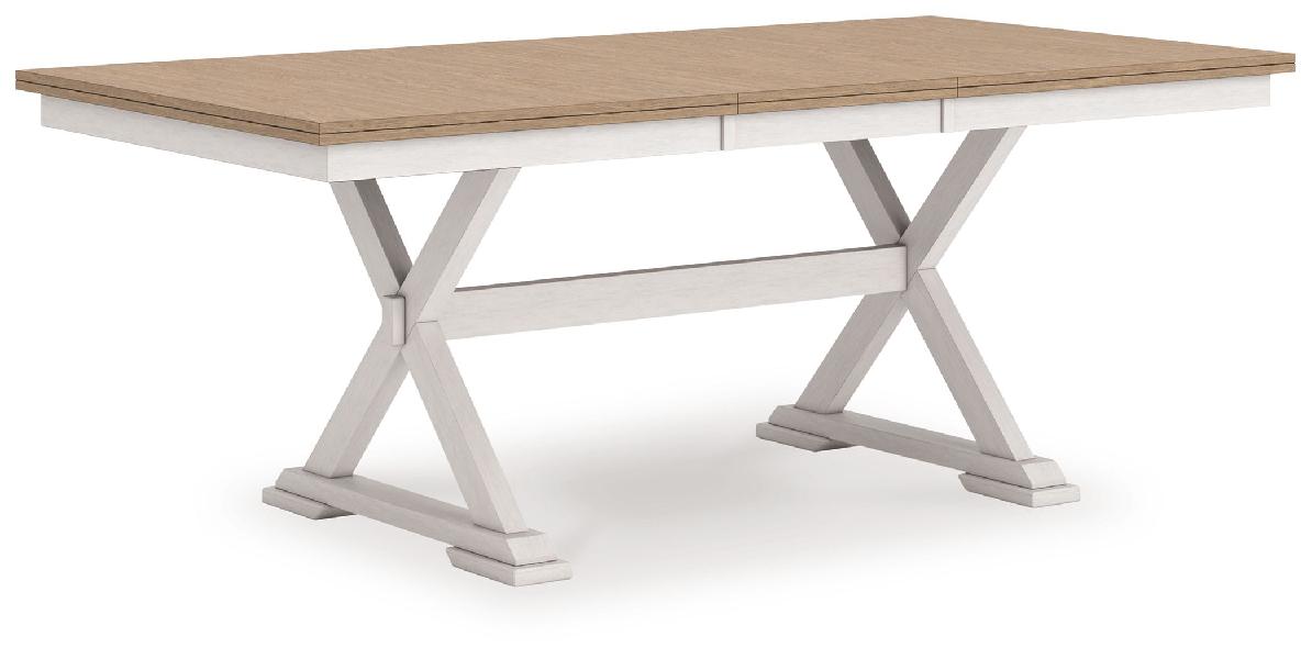 Image of Purlaney - Rectangular Dining Room Butterfly Extension Table - Antique White / Natural