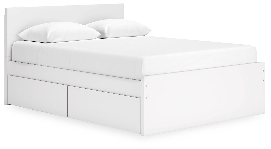 Image of Onita - Queen Panel Platform Bed With 2 Side Storage - White