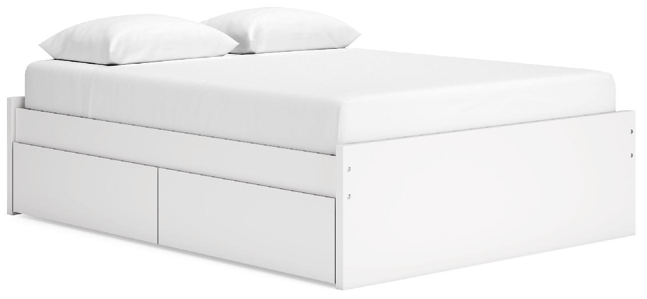 Image of Onita - Queen Platform Bed With 2 Side Storage - White