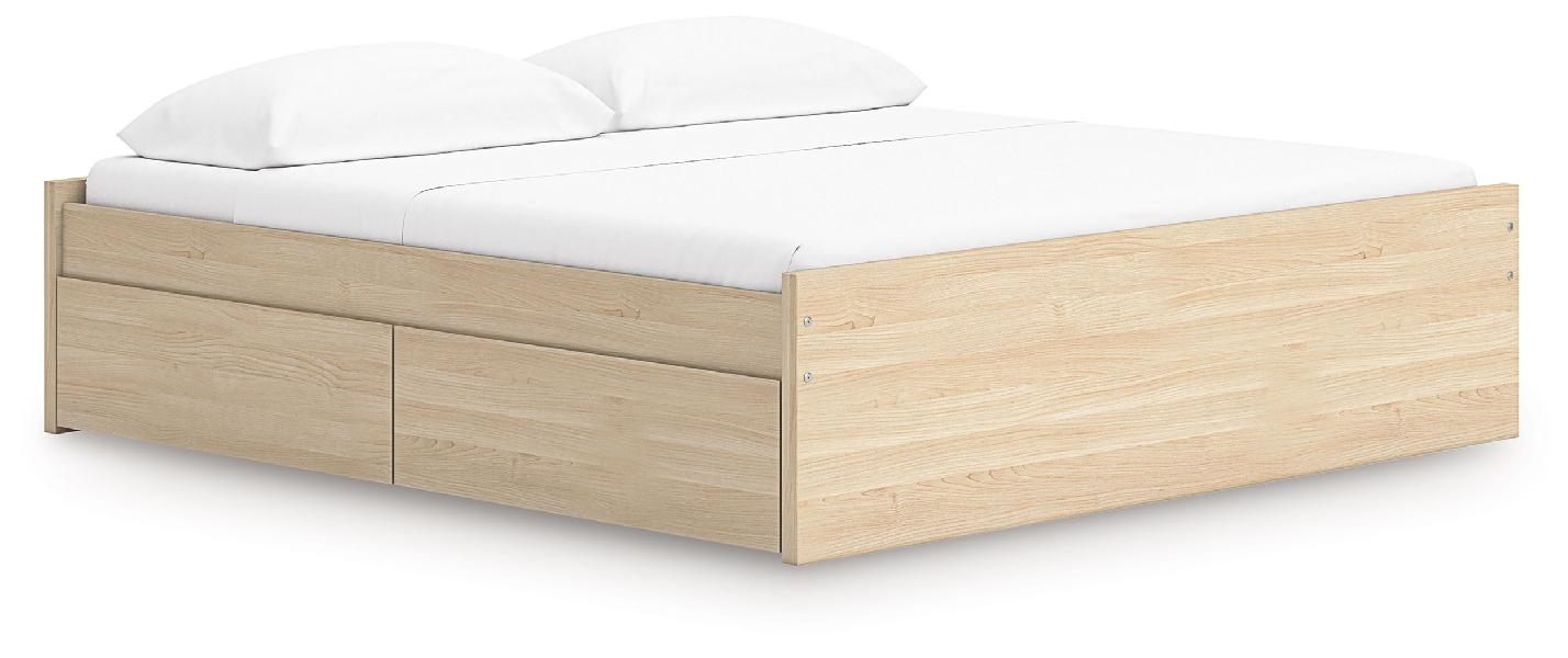 Image of Onita - King Platform Bed With 2 Side Storage - Natural