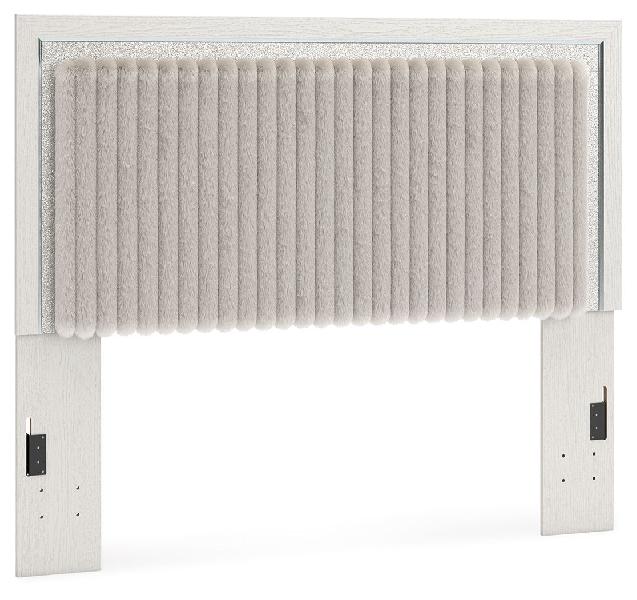 Image of Zuraleus - Queen Upholstered Panel Headboard - White