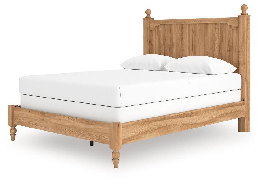 Image of Aleaport - Queen Panel Bed - Warm Brown