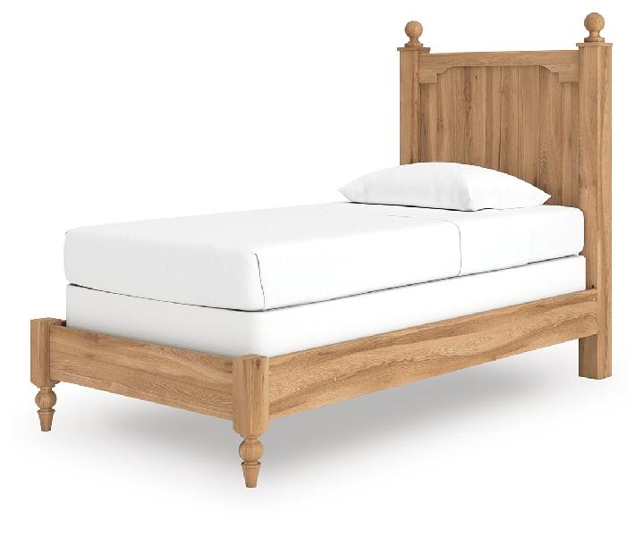 Image of Aleaport - Twin Panel Bed - Warm Brown