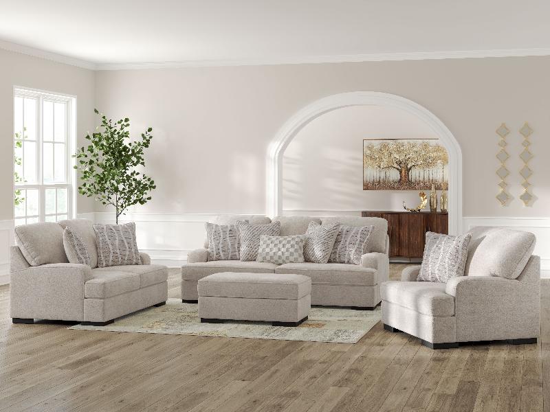 Image of High Profile - 4 Pc. - Sofa, Loveseat, Chair And A Half, Ottoman - Taupe