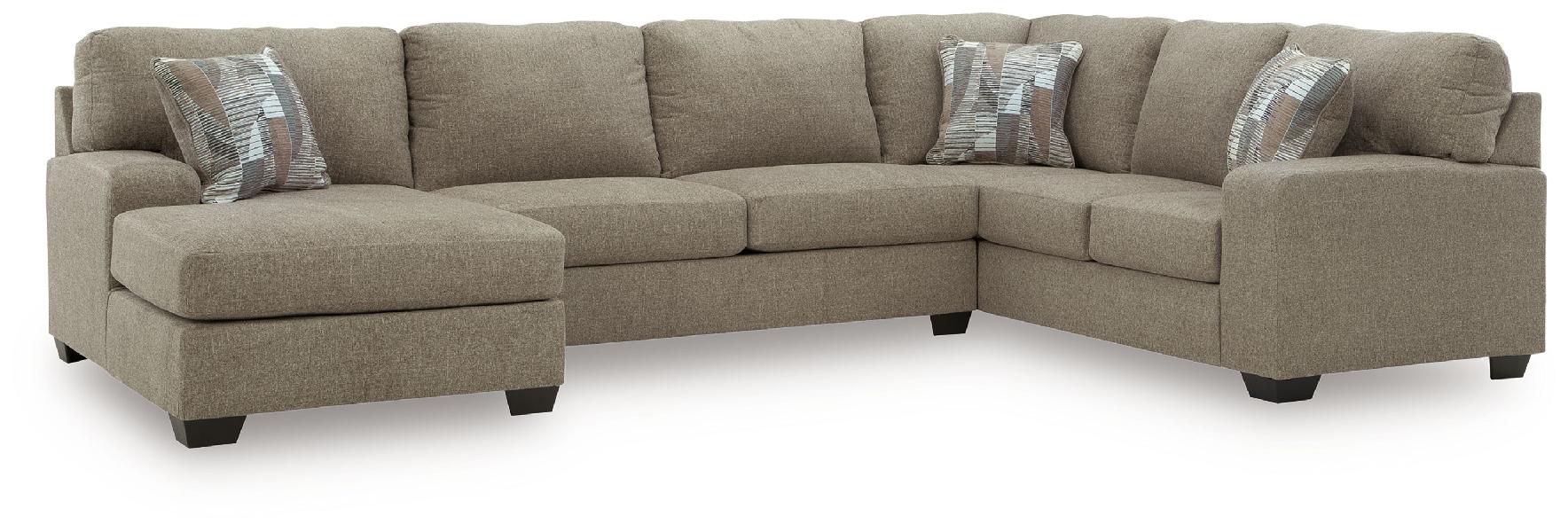 Image of Newellen - 3-Piece Sectional With LAF Chaise And RAF Sofa - Beige