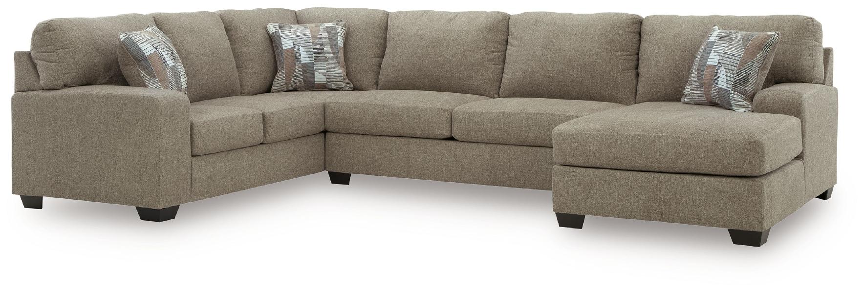 Image of Newellen - 3-Piece Sectional With RAF Chaise And LAF Sofa - Beige