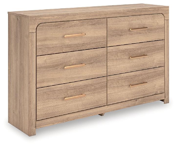 Image of Kinlanni - Six Drawer Dresser - Tan
