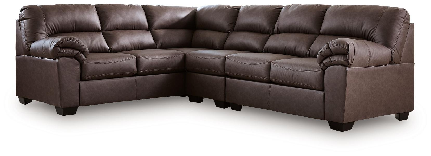 Image of WillowBend - 3-Piece Sectional With LAF Sofa With Corner Wedge - Umber