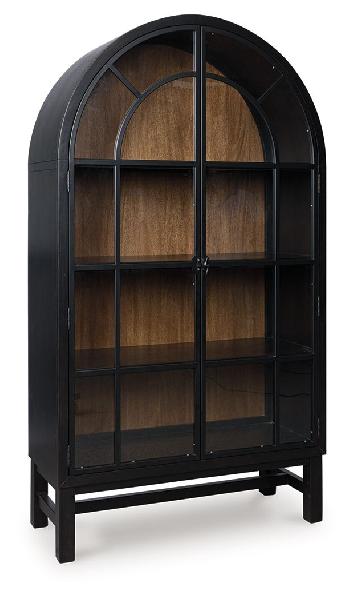 Image of Greddinton - Display Cabinet - Black / Brown
