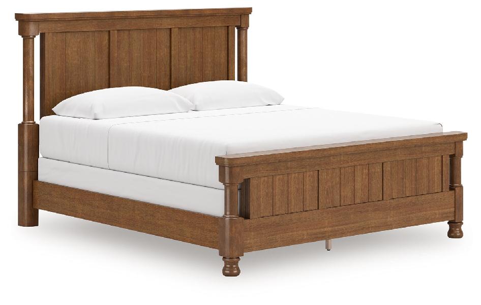 Image of Rowlenstown - King Poster Bed - Brown