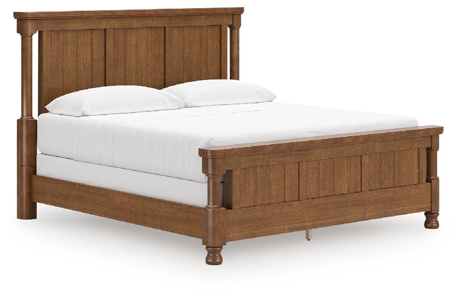Image of Rowlenstown - California King Poster Bed - Brown