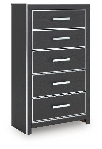 Image of Zuraleus - Five Drawer Chest - Black