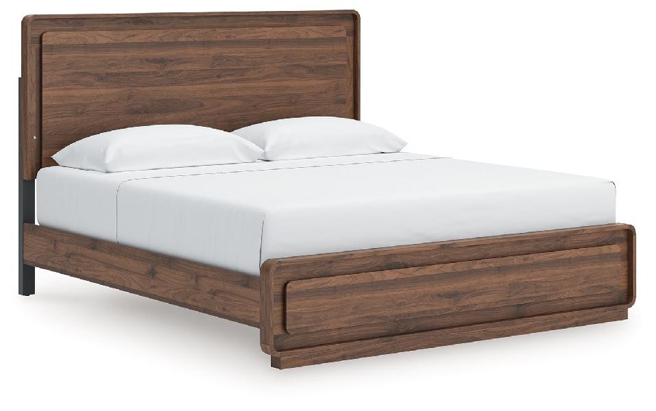 Image of Fortlorn - King Panel Bed - Walnut Brown