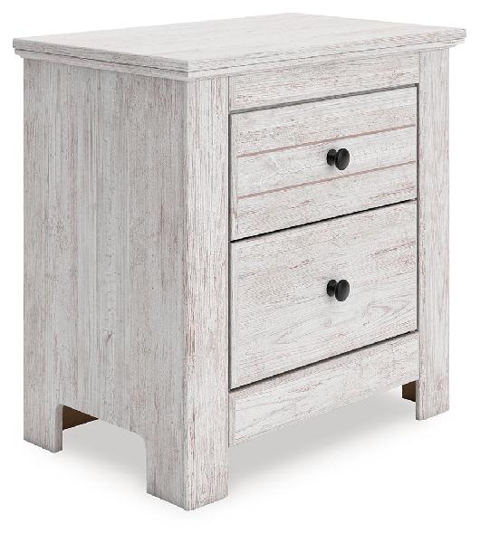 Image of Makidern - Two Drawer Night Stand - Whitewash
