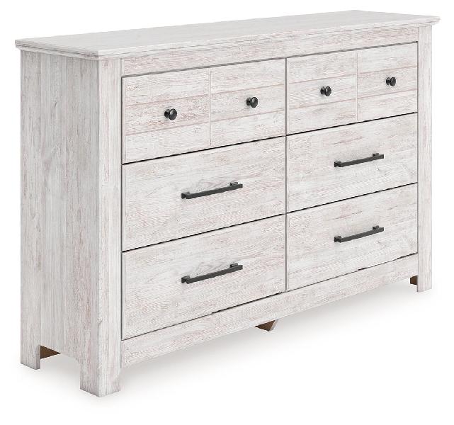Image of Makidern - Six Drawer Dresser - Whitewash