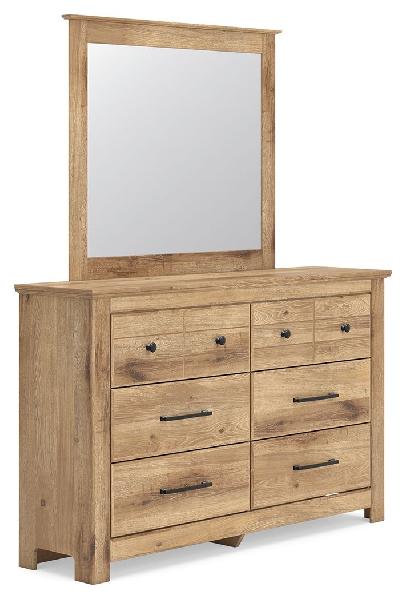 Image of Makidern - Dresser And Mirror - Tan