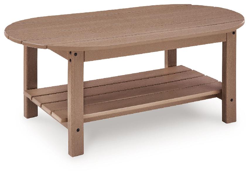 Image of Grover Beach - Oval Cocktail Table - Driftwood