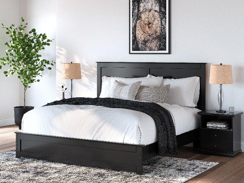 Image of Maribel - King Panel Bed - Black