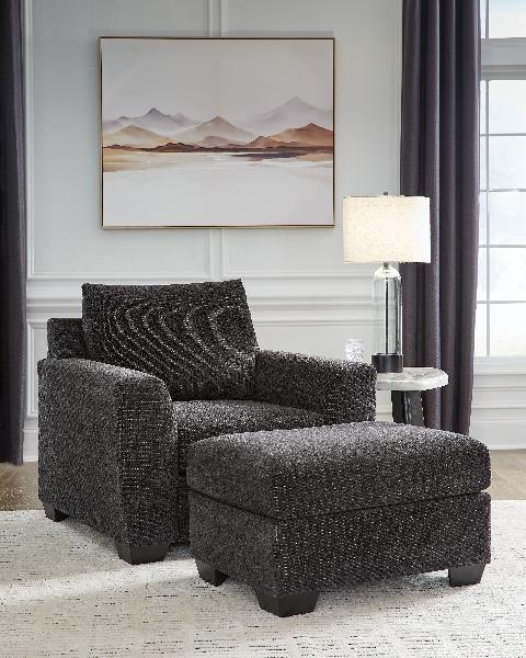Image of Loreo - 2 Pc. - Chair, Ottoman - Ebony